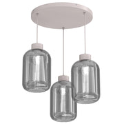 Lampadario Galante 3 luci cashmere vetro fumé Luminex