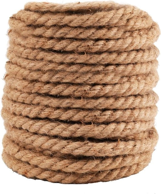 Telaio per giardinaggio in juta naturale 30 metri - 12 mm - corda di juta per decorazione di casa e giardino - corda in juta naturale - corda per decorazione esterna - 30 metri - 12 mm - colore miele