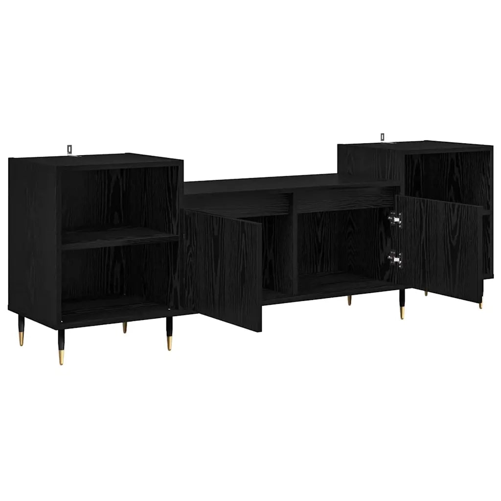 Mobile TV Rovere Nero 160 x 35 x 55 cm Legno multistrato 882725