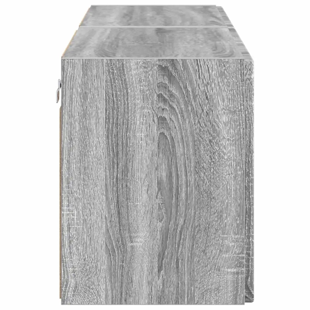 Mobile TV da parete 2 pz-Set di 2 Mobile TV a Muro-Credenza TV Grigio Sonoma 59,5 x 31 x 40 cm