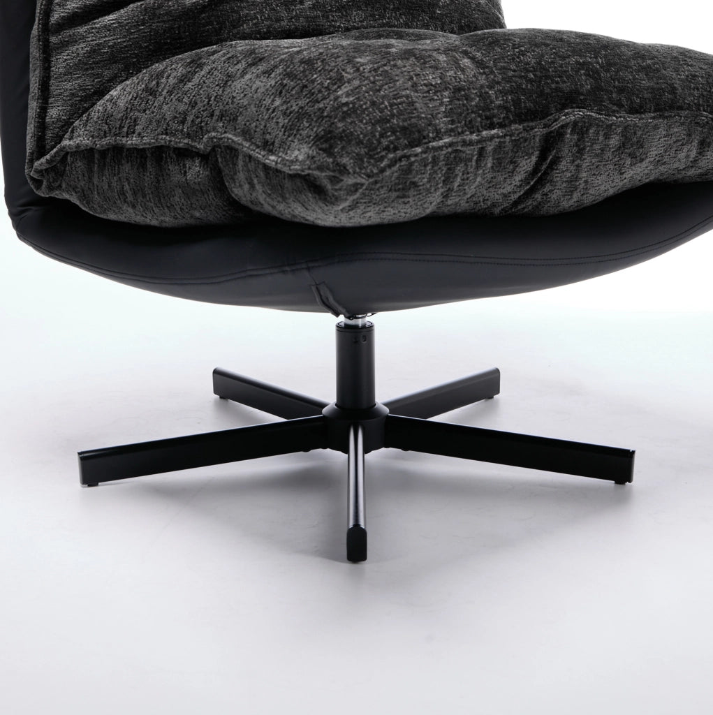 Poltrona relax girevole grigio scuro con schienale regolabile