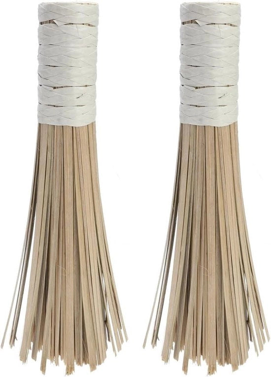 Set di Pulizia per Cucina e Wok | Spazzola Manuale per Padelle | Spazzola per Panni e Tè Verde | Spazzola per Matcha | Padella in Bambù Grande | Set a 2 pezzi