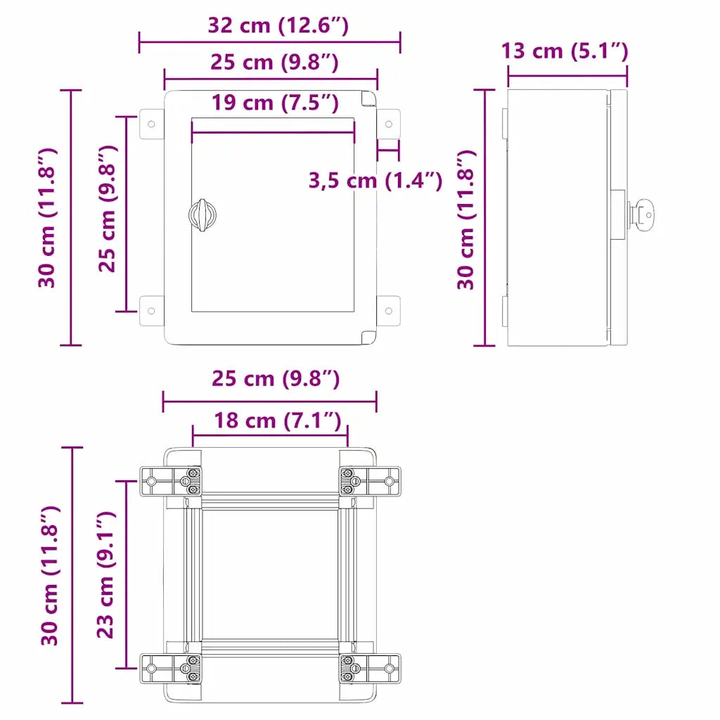 Armadio di Controllo Grigio 32 x 13 x 30 cm Plastica ABS CFW9457021
