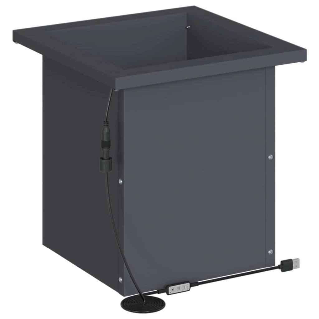 Fioriera da giardino con LED 2 pz Antracite 30 x 30 x 30 cm 8008061