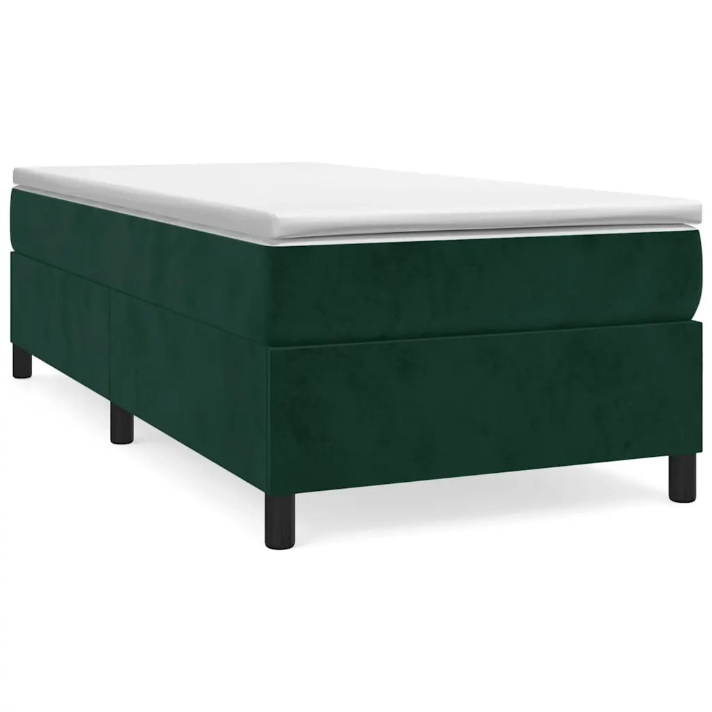 Giroletto a Molle con Materasso Verde Scuro 100x200 cm Velluto
