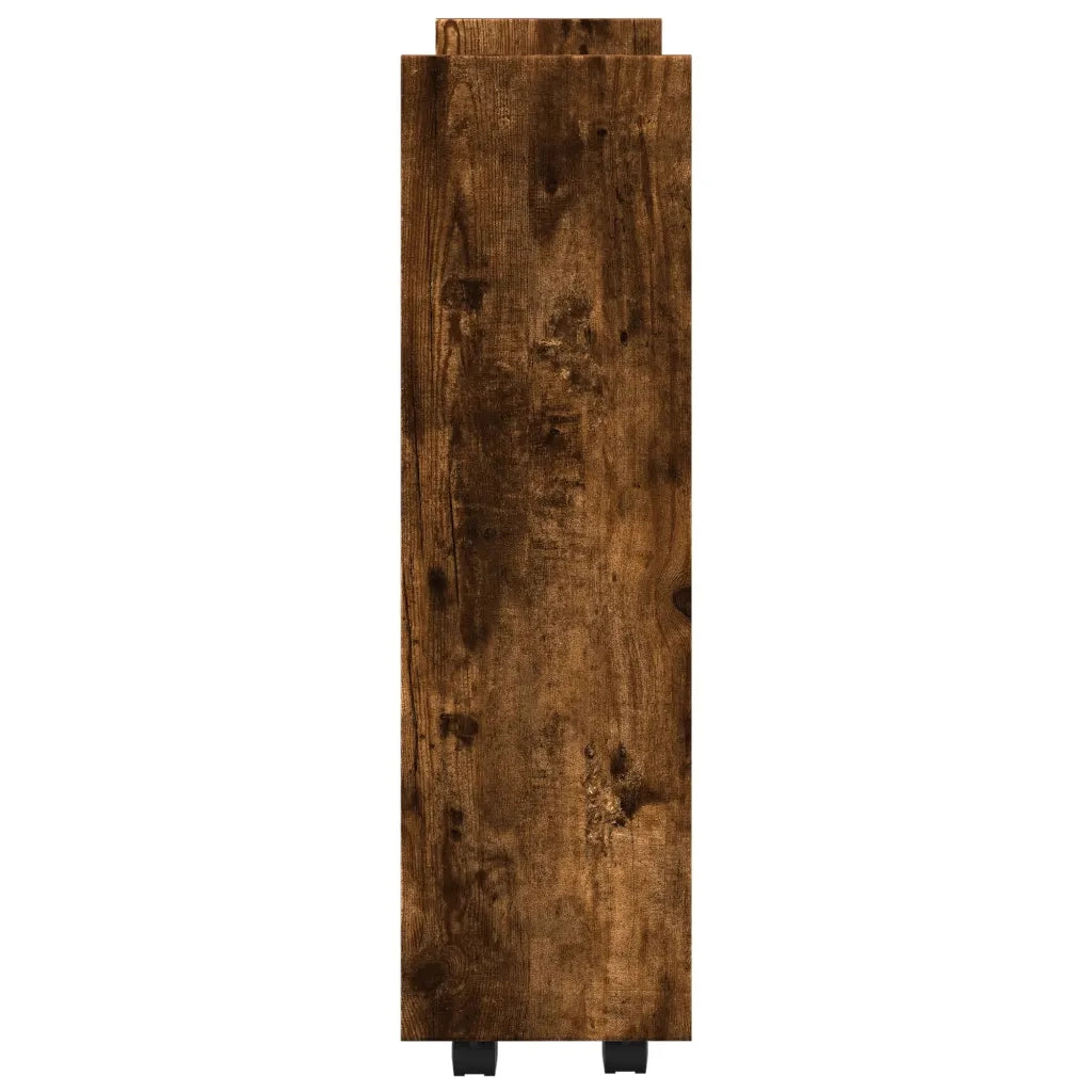 Carrello Stretto a 3 Livelli Rovere Fumo in Truciolato 855254