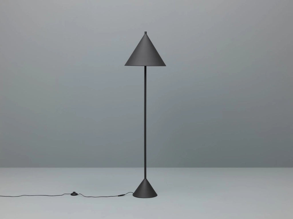 Lampada da Terra Ø40xH156 cm in Metallo Indi Nero