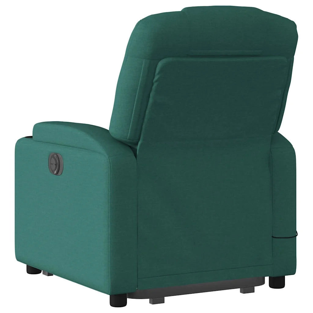 Poltrona Alzapersona Massaggiante Verde Scuro in Tessuto 3204386