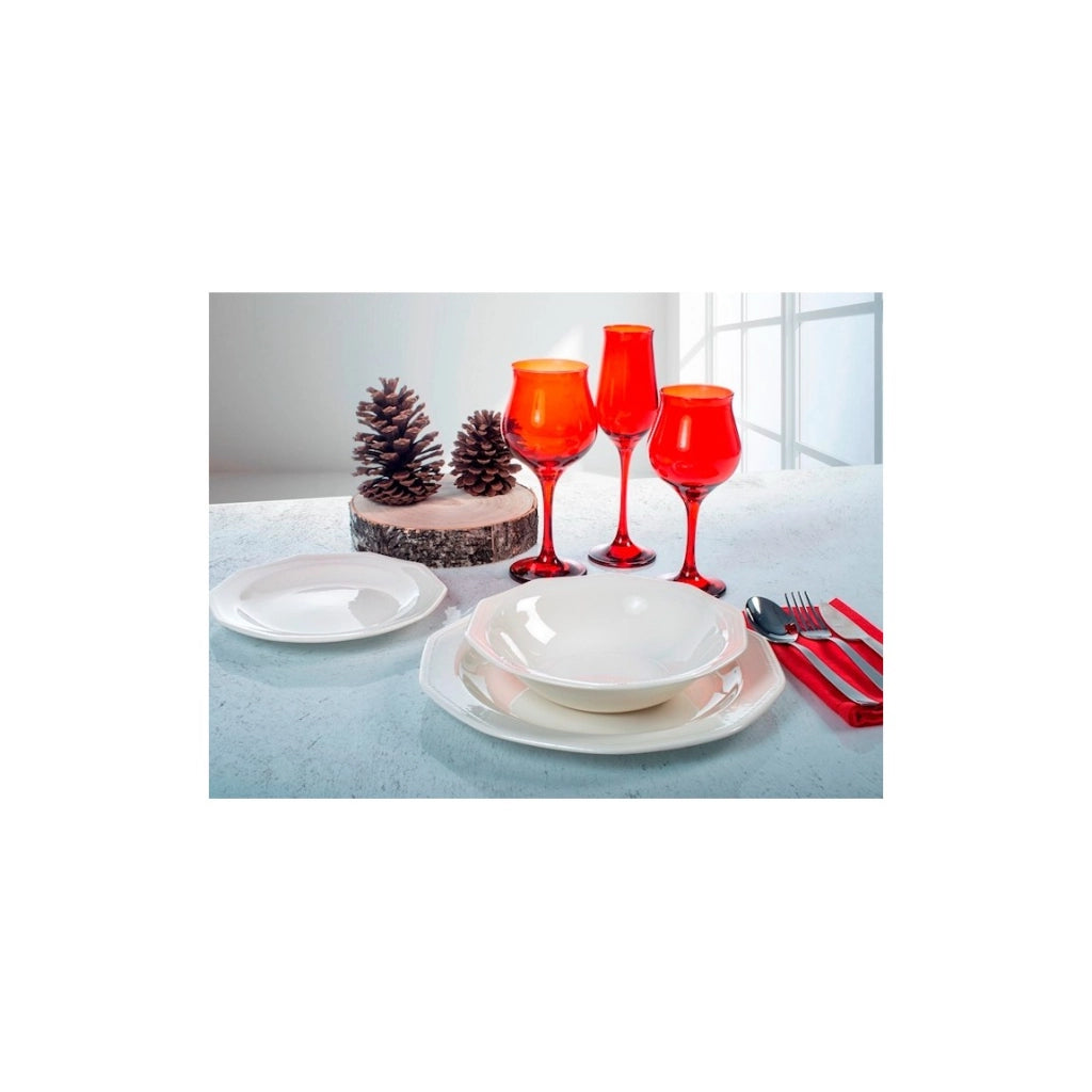 6 Calici vetro wavy rosso cl 37