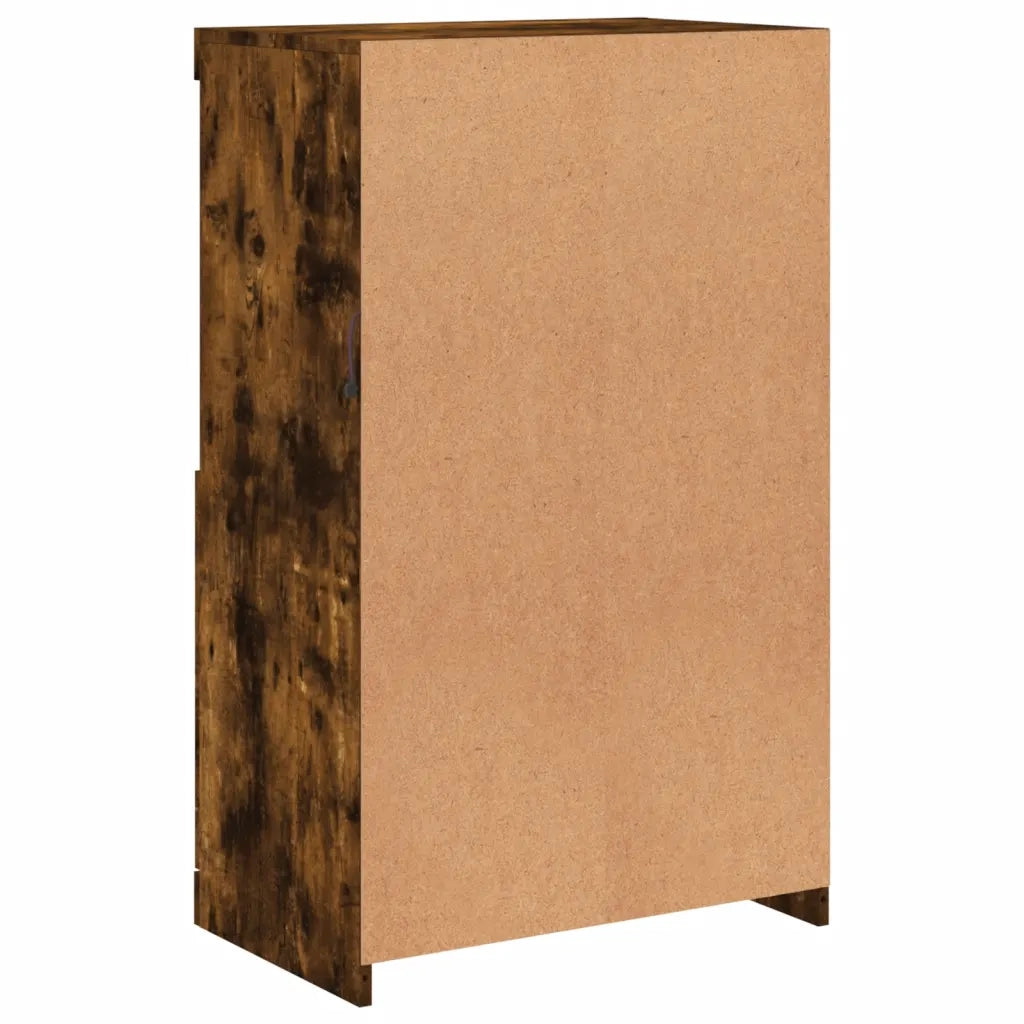Credenza con Luci LED-Buffet-Armadio da cucina Rovere Fumo 60,5x37x100 cm 763796