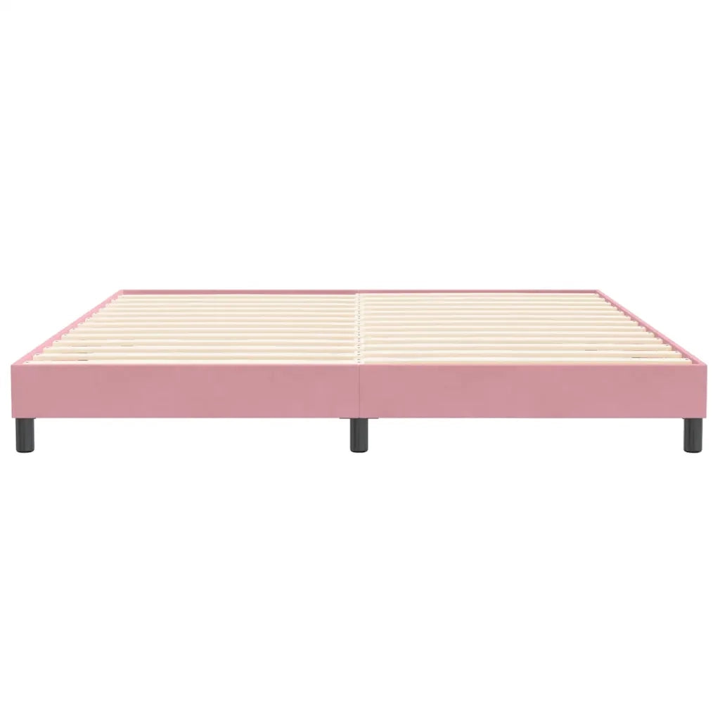 Letto a Molle senza Materasso Rosa 200x220 cm in Velluto 3315896