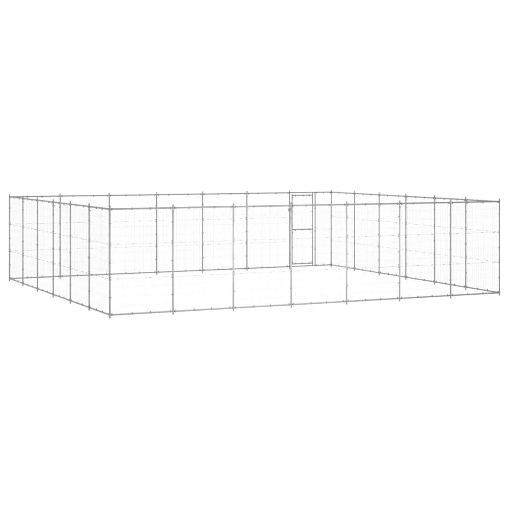 Cuccia da esterno gabbia recinto per animali box esterno per cani in acciaio zincato 50,82 m² 02_0000424