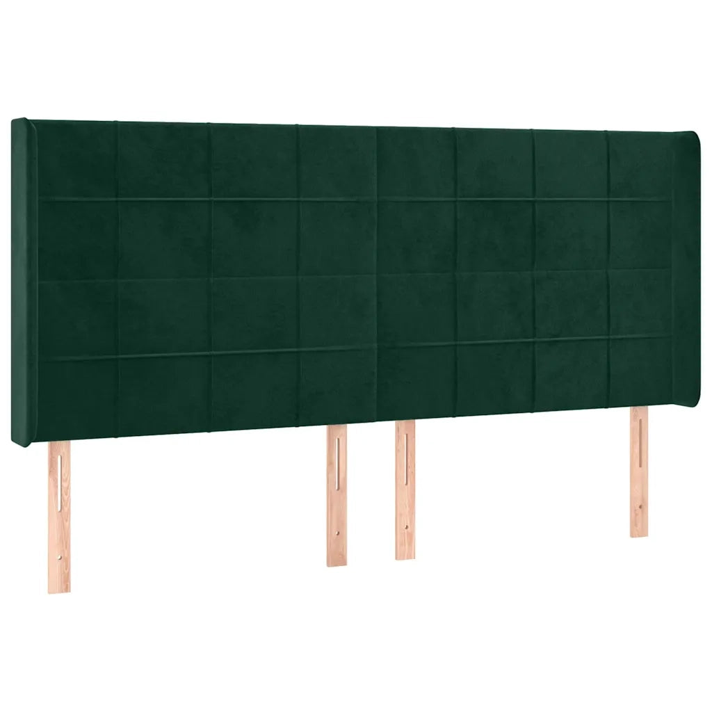 Testiera | Testata a LED Verde Scuro 183x16x118/128 cm in Velluto