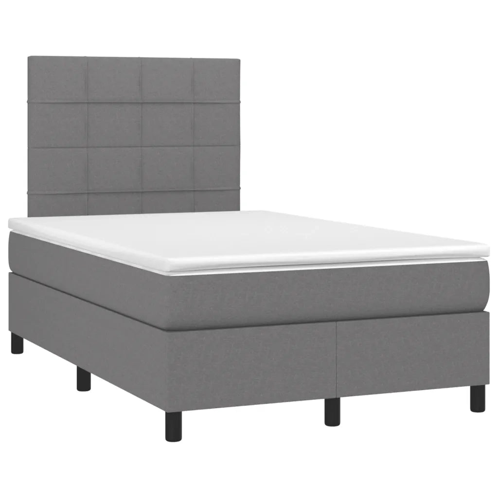 Giroletto a Molle con Materasso Grigio Scuro 120x190cm Tessuto 3269882