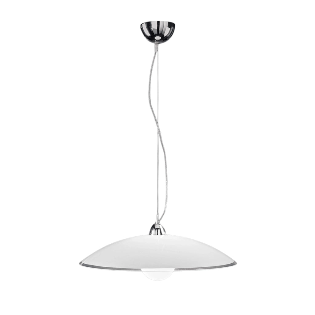 Sospensione Contemporanea Skirt Metallo Vetro Bianco 1 Luce E27 Ip20 D55