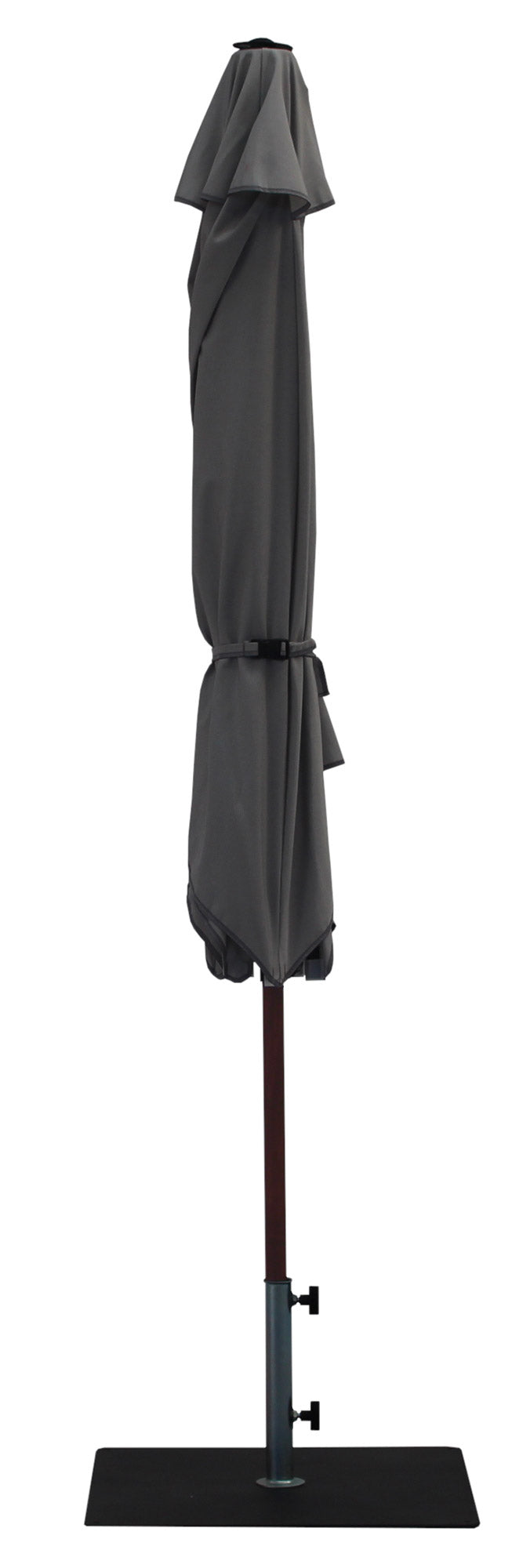 Ombrellone da Giardino Ø3 m Palo Ø38 mm in Alluminio Effetto Legno Tessuto Olefin Trend Wood Grigio