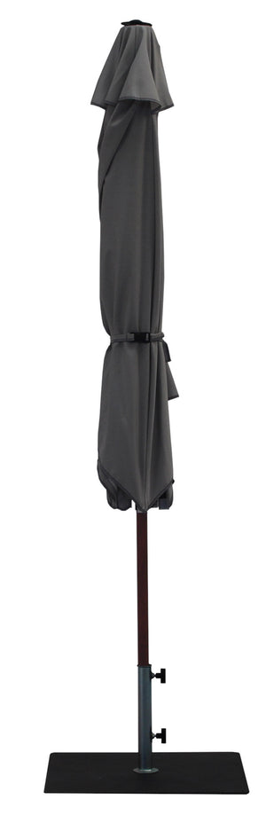 Ombrellone da Giardino Ø3 m Palo Ø38 mm in Alluminio Effetto Legno Tessuto Olefin Trend Wood Grigio