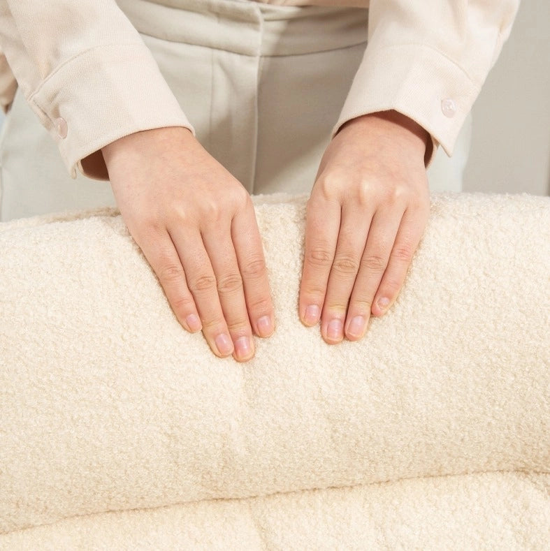 Sedia da ufficio ergonomica in poliestere, bianco crema