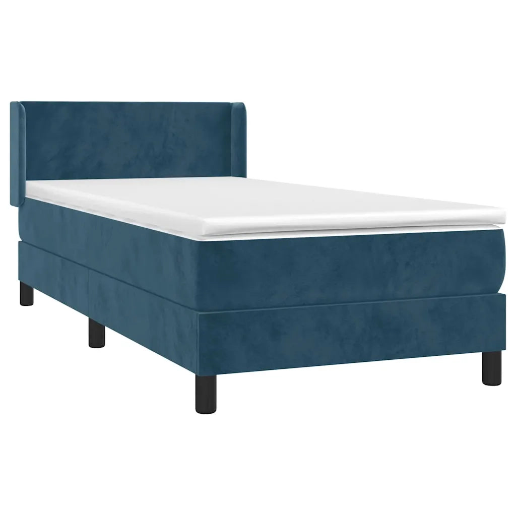 Giroletto a Molle con Materasso Blu Scuro 100x200 cm in Vellutocod mxl 74522
