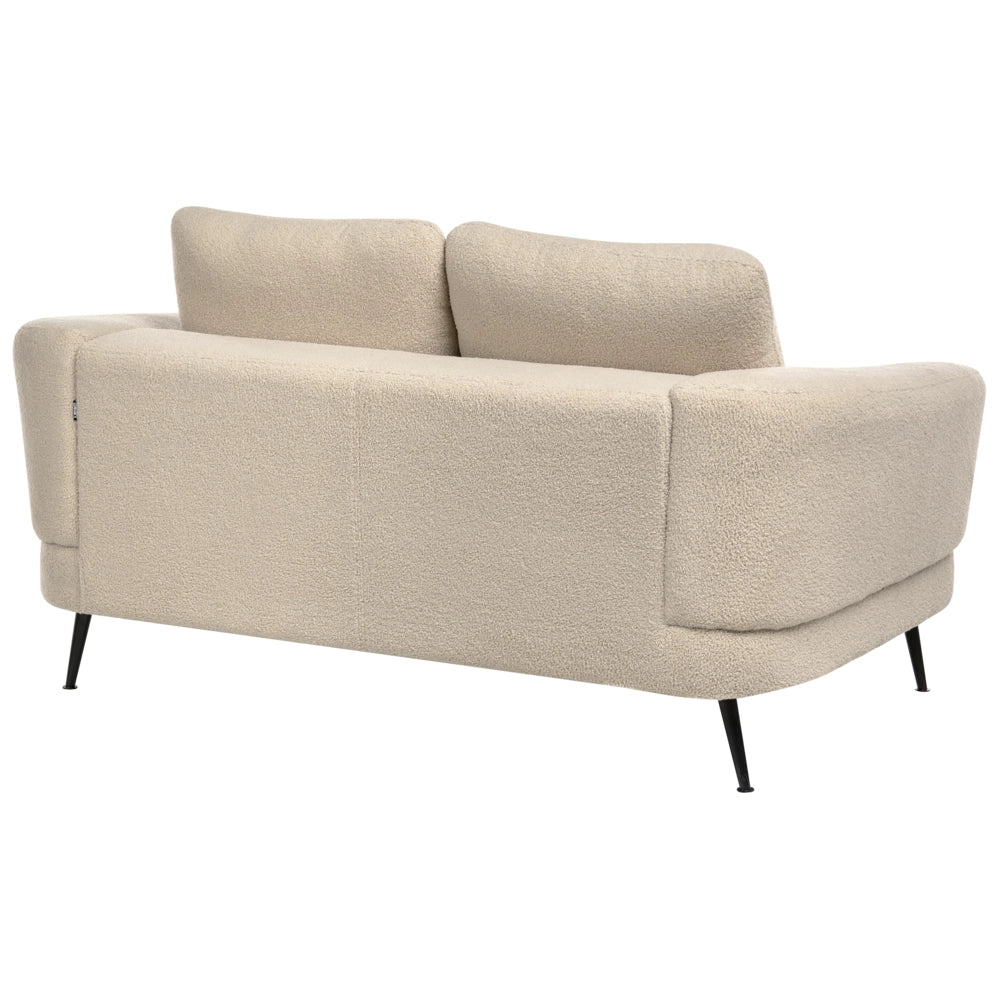 Set di divani a 3 posti Rivestimento in bouclé beige chiaro Gambe in ferro con braccioli Soggiorno in stile moderno
