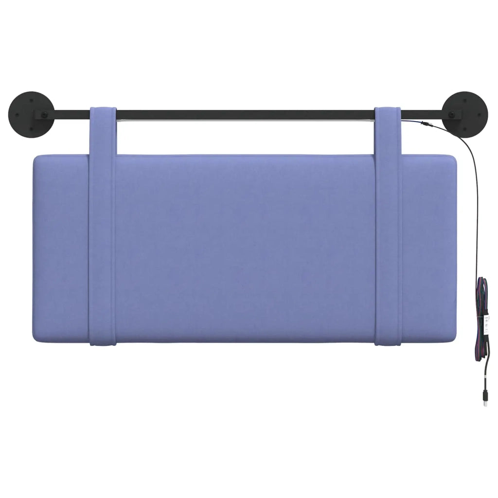 Testiera sospesa Con luce LED Blu jeans Tessuto
