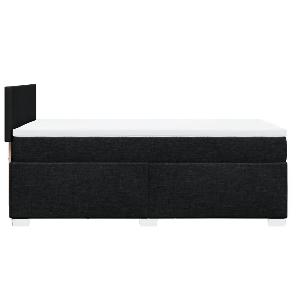 Letto singolo | Letto per adulti | Giroletto a Molle con Materasso Nero 80x200 cm inTessuto