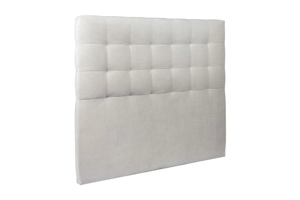 Testiera in tessuto velluto grigio chiaro imbottita L150 cm