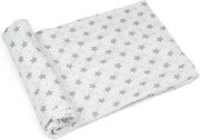 Babycuscino mousseline, 120 x 120 cm, 1 pezzo, extra morbido, grande formato, regalo per neonati maschi e femmine (stelle)