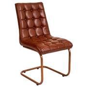Sedia in metallo e pelle marrone 46x46x93h