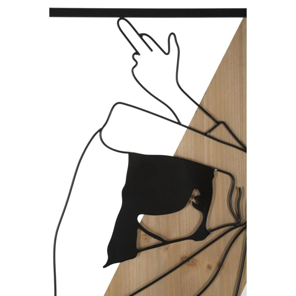 Decorazione in Metallo e Legno Corpi 8, Marrone, Metallo, 50x2x90 cm