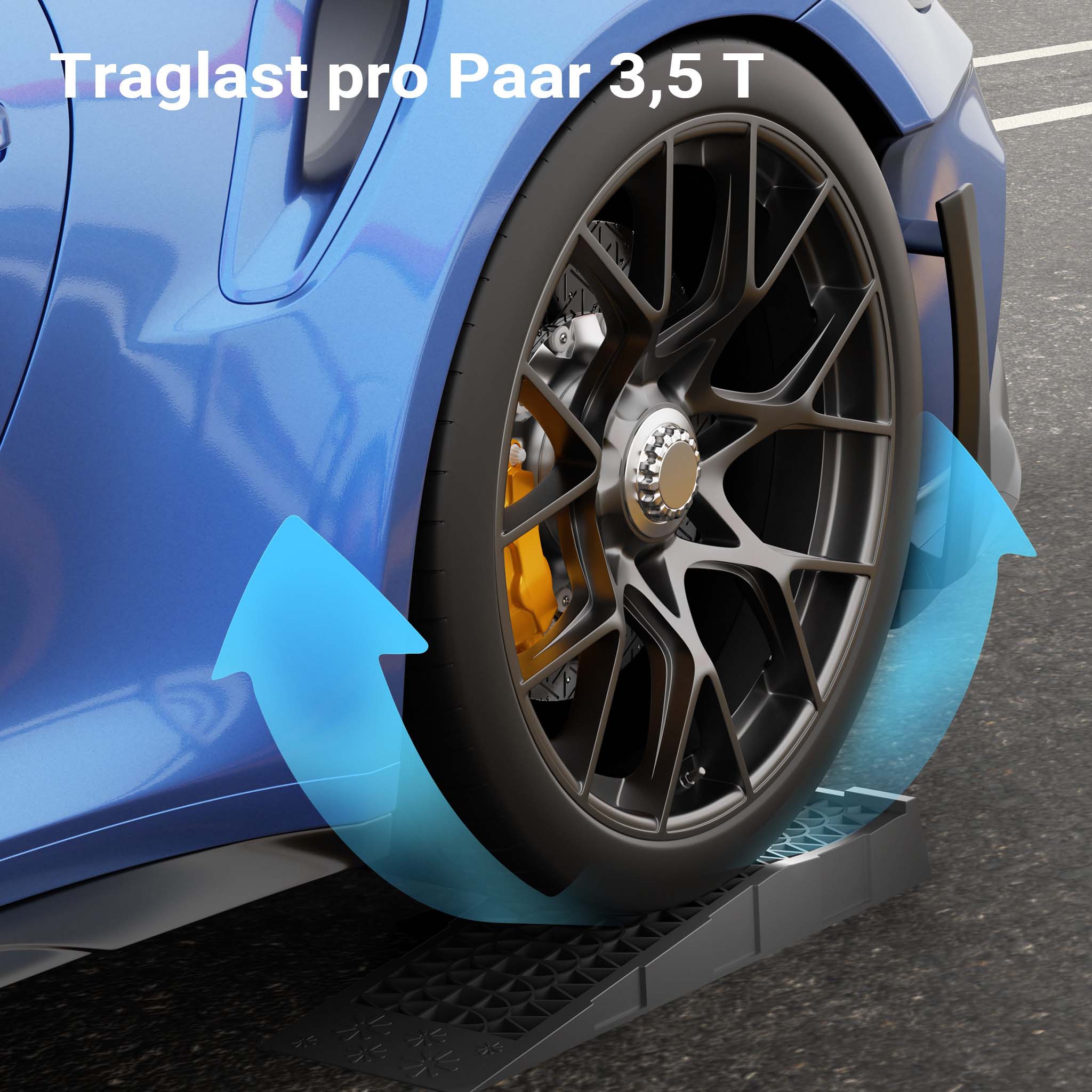 Cunei per camper auto 2 pz. max 3 t 700x200x78 mm Rampa di livellamento in plastica