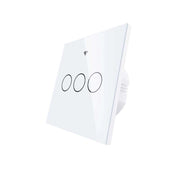 Interruttore Da Parete Touch 3 Tasti, WIFI 2.4G Matter,  TUYA, Smart Life, Apple Home, Google Home, Alexa, SmartThings, 10A, AC 90-250V, 50/60HZ, 86X86X30mm, IP20, Bianco
