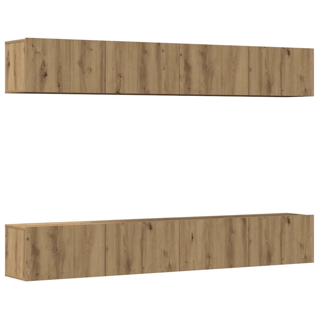 Set di 4 mobili porta TV a parete Rovere Artigianale 100x30x30 cm 3328946