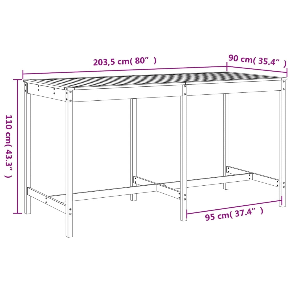 Set Bar da Giardino 9 pz in Legno Massello di Pino 3157787