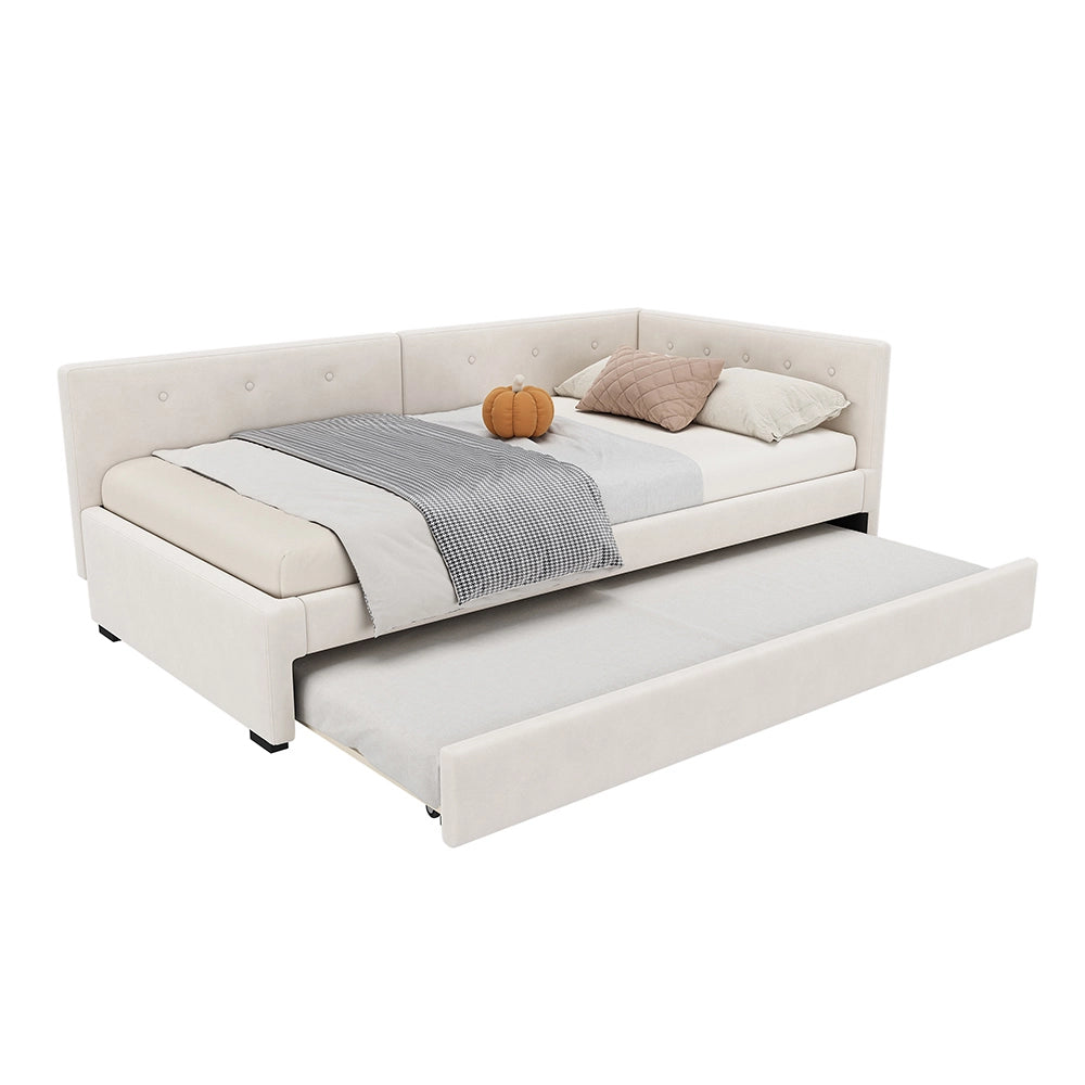 Letto a giorno con tiroio - Xylo - 90x200 cm - Beige