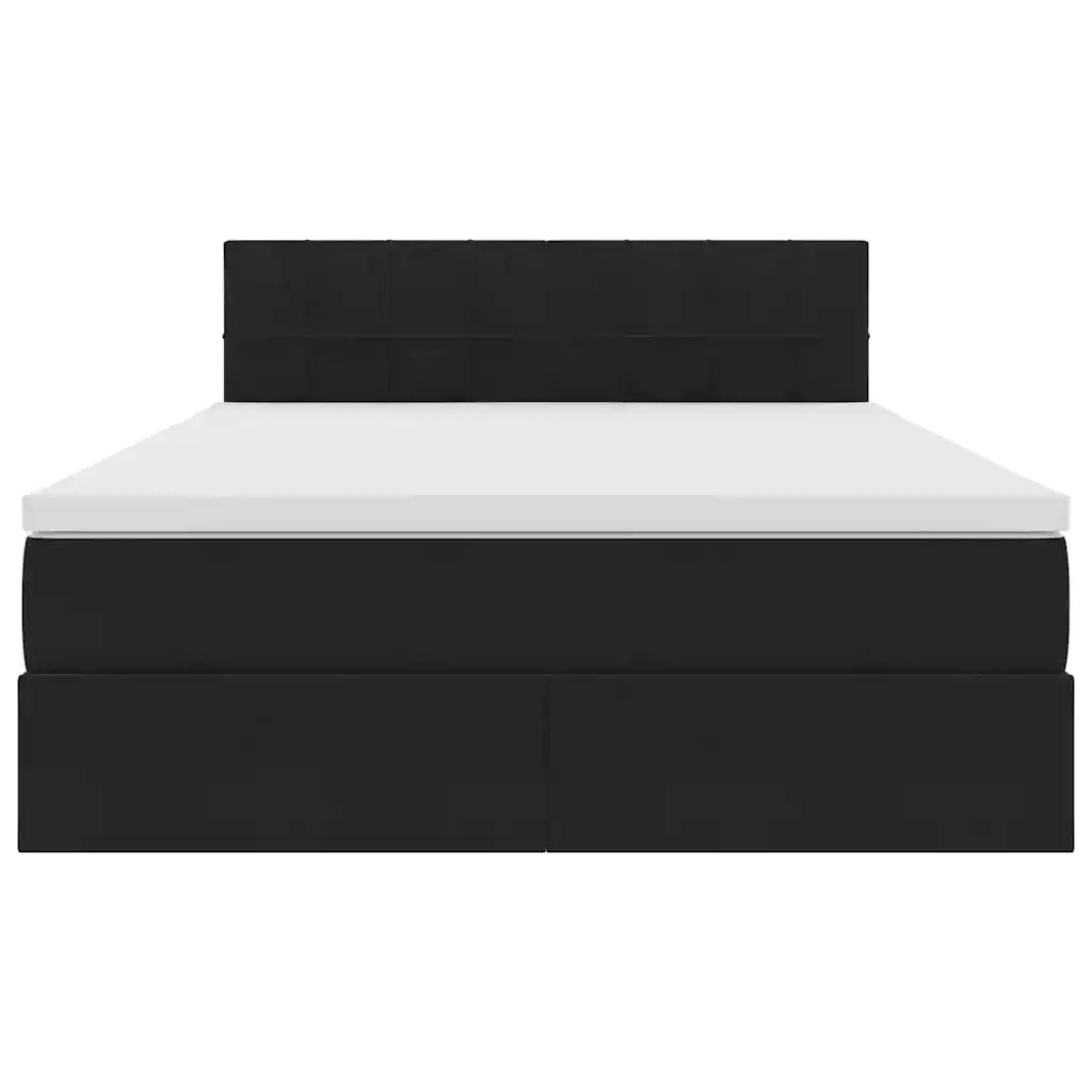Letto con Contenitore con materasso Nero 140 x 200 cm Velluto 3370763