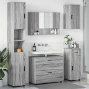 vidaXL Set di mobili per il bagno 5 pcs Grigio sonoma 30 x 35 x 192 cm