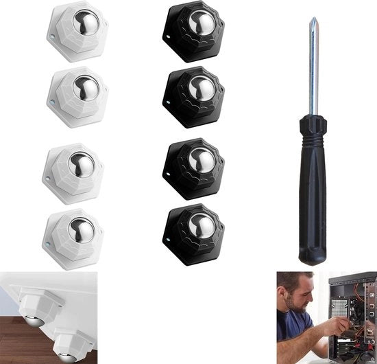 9 pezzi di ruote per mobili, ruote per mobili, ruote pesanti per mobili, set piano, ruote per mobili universali 360° giranti, autofixanti, per il trasporto di mobili e merci