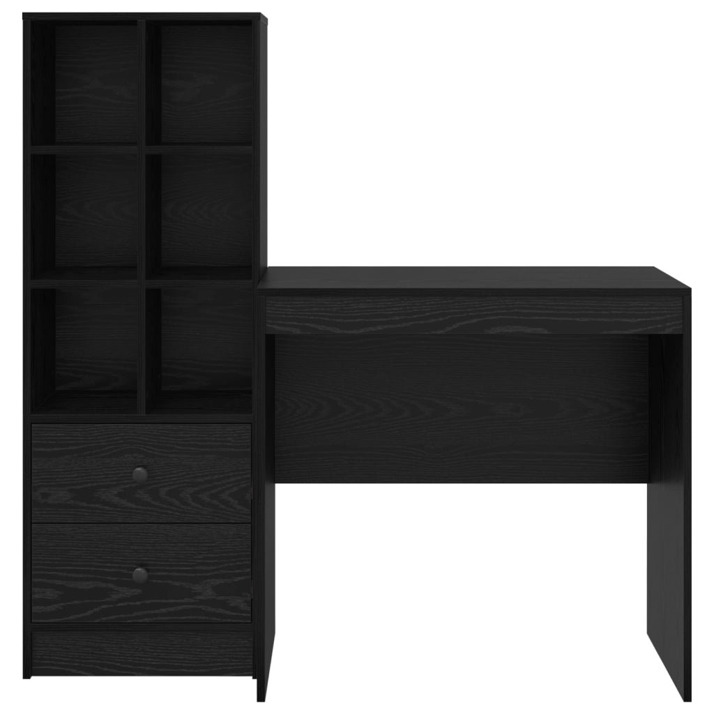 Scrivania  con Storage Rovere Nero Legno ingegnerizzato