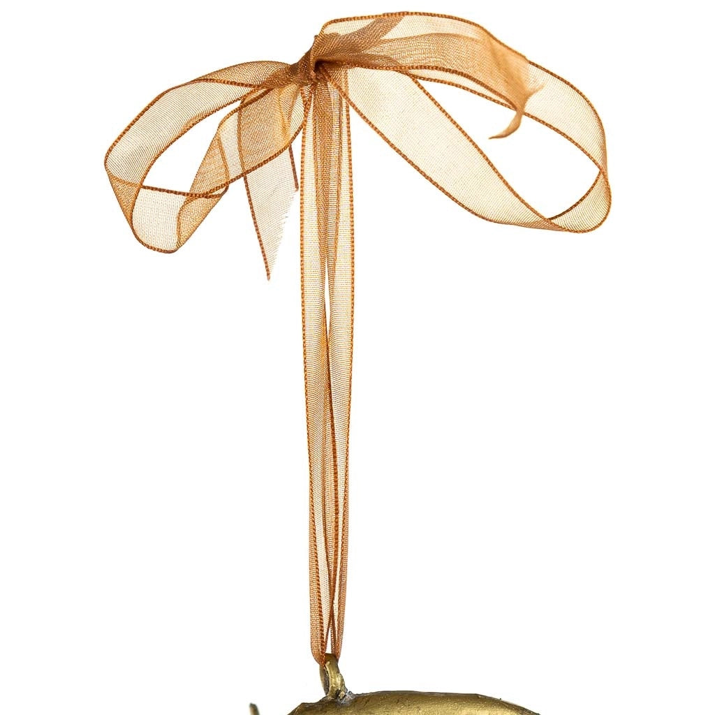 Figura decorativa in resina dorata 12x9x33h