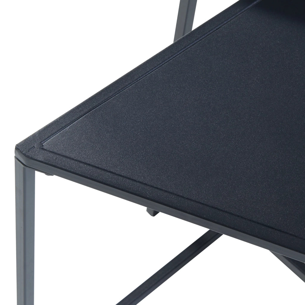 Set di 2 tavolini da caffè impilabili di diverse dimensioni metallo nero 03_0010600