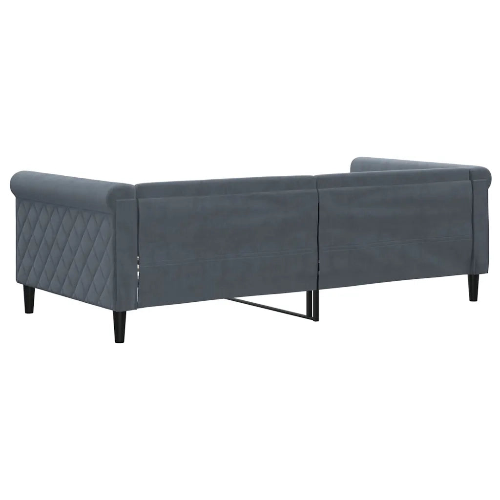 Letto singolo | Letto per adulti | Letto da Giorno Grigio Scuro 90x190 cm in Velluto