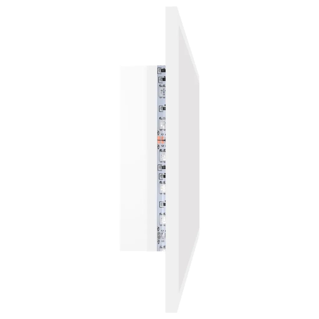 Specchio da Bagno LED Bianco Lucido 90x8,5x37 cm in Acrilico 804937