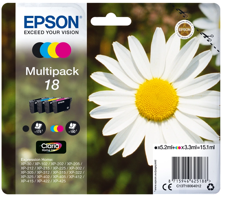 Epson Daisy Multipack Margherita 4 colori Inchiostri Claria Home 18
