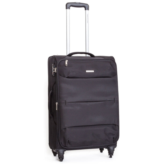 Trolley Valigia Media Morbida in Poliestere 4 Ruote TSA Ravizzoni Ambra Nero
