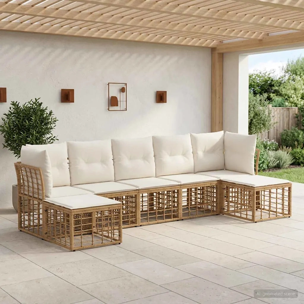 Set di divani da esterno Naturale Poliestere