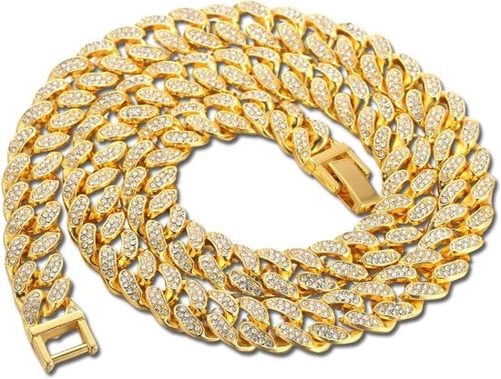 Cuban Link Collana per bambini | Collana in oro Miami con diamanti manufatti a mano | Adatta per bambini dai 8 ai 16 anni