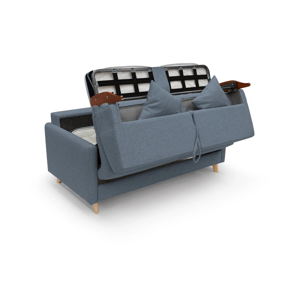 Edgar Divano letto matrimoniale in tessuto felis impermeabile T03 180 cm (mat. 140x197) blu