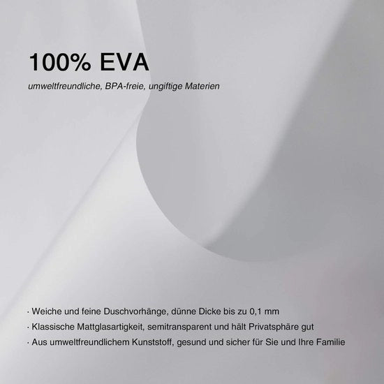 Douchegordijn Acquaproteggiato - Idoneo per famiglie - 1 pezzo - Finestra opaca - EVA - 120 x 180 cm