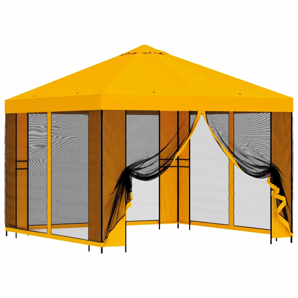 Gazebo da giardino con pareti laterali 3 x 3 m Giallo 900368